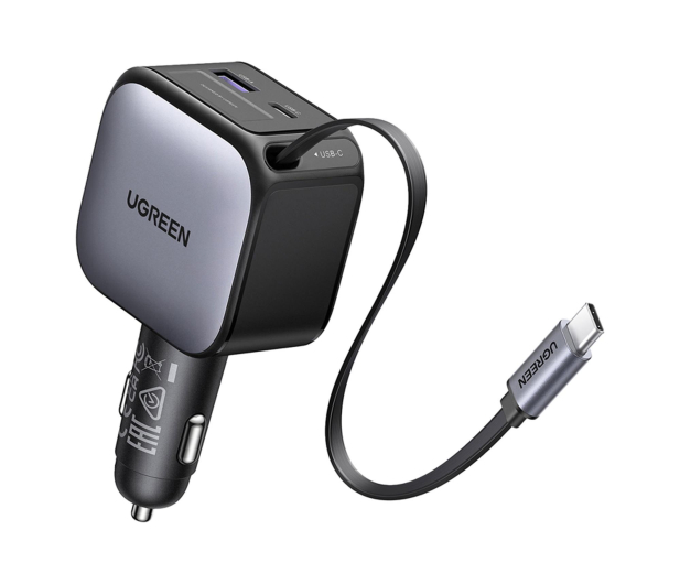 UGREEN Ładowarka samochodowa EC602USB-C + USB60W z kablem szara - 1416998 - zdjęcie 3